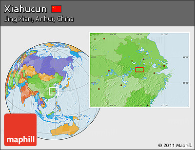Political Location Map of Xiahucun