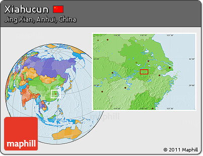 Political Location Map of Xiahucun