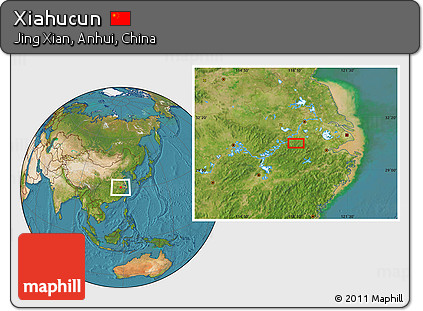 Satellite Location Map of Xiahucun