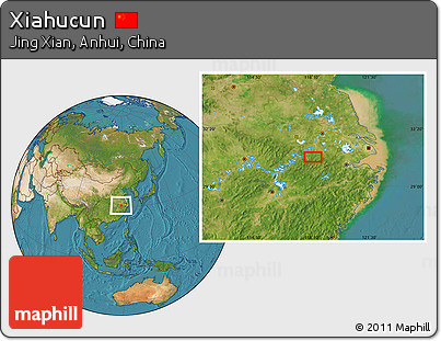 Satellite Location Map of Xiahucun