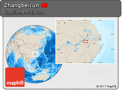 Shaded Relief Location Map of Zhangbeicun
