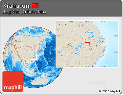 Shaded Relief Location Map of Xiahucun