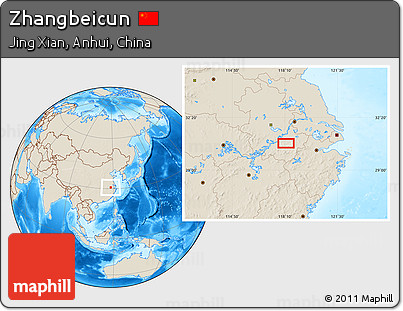 Shaded Relief Location Map of Zhangbeicun