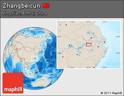 Shaded Relief Location Map of Zhangbeicun