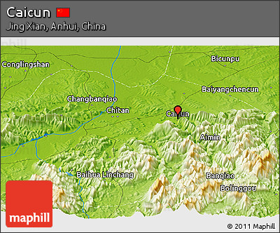 Physical Panoramic Map of Caicun