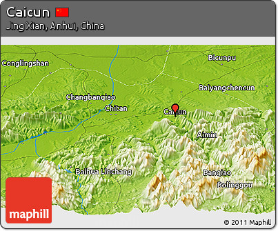 Physical Panoramic Map of Caicun