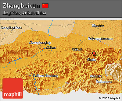 Political Panoramic Map of Zhangbeicun