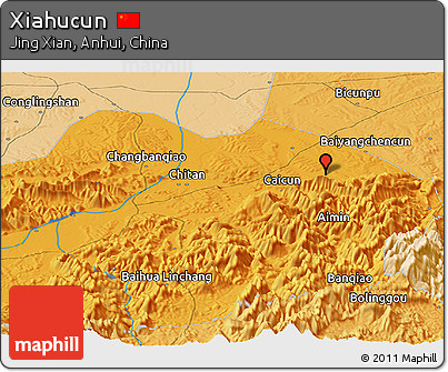 Political Panoramic Map of Xiahucun