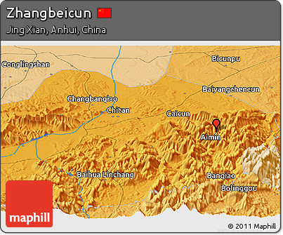 Political Panoramic Map of Zhangbeicun