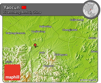 Physical 3D Map of Yaocun