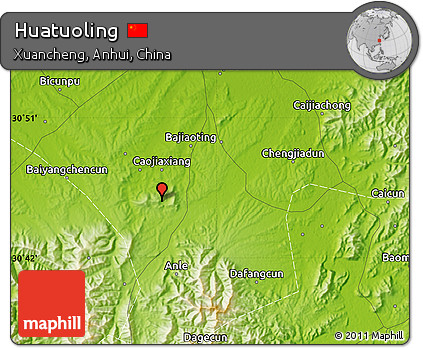 Physical Map of Huatuoling