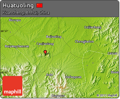 Physical Map of Huatuoling