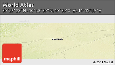 Physical Panoramic Map of the Area around 30° 42' 29" N, 11° 7' 30" E