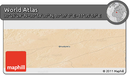 Satellite Panoramic Map of the Area around 30° 42' 29" N, 11° 7' 30" E