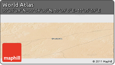 Satellite Panoramic Map of the Area around 30° 42' 29" N, 11° 7' 30" E