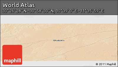 Satellite Panoramic Map of the Area around 30° 42' 29" N, 11° 7' 30" E
