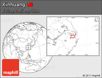 Blank Location Map of Xinhuang