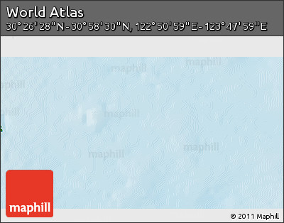 Physical 3D Map of the Area around 30° 42' 29" N, 123° 19' 29" E