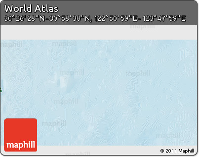 Physical 3D Map of the Area around 30° 42' 29" N, 123° 19' 29" E