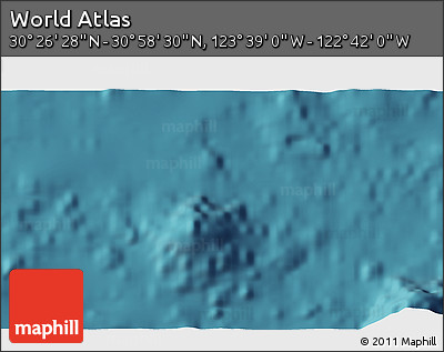 Satellite 3D Map of the Area around 30° 42' 29" N, 123° 10' 30" W