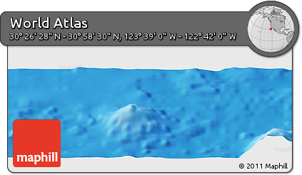 Physical Panoramic Map of the Area around 30° 42' 29" N, 123° 10' 30" W