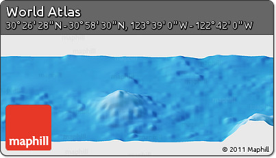 Physical Panoramic Map of the Area around 30° 42' 29" N, 123° 10' 30" W