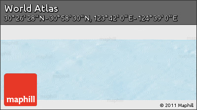 Physical Panoramic Map of the Area around 30° 42' 29" N, 124° 10' 30" E