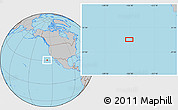 Gray Location Map of the area around 30° 42' 29" N, 126° 34' 29" W
