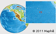Physical Location Map of the area around 30° 42' 29" N, 126° 34' 29" W