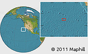 Satellite Location Map of the area around 30° 42' 29" N, 126° 34' 29" W