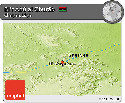 Physical Panoramic Map of Bi'r Abū Al Ghurāb