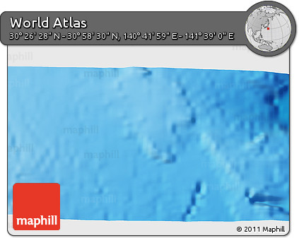 Physical 3D Map of the Area around 30° 42' 29" N, 141° 10' 30" E