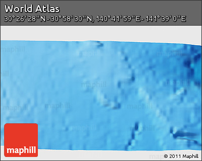 Physical 3D Map of the Area around 30° 42' 29" N, 141° 10' 30" E