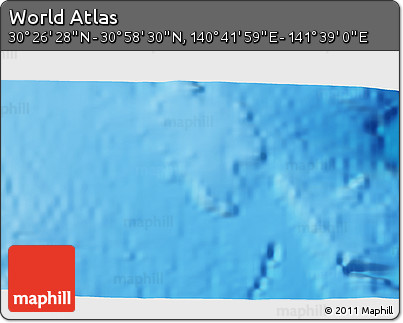 Physical 3D Map of the Area around 30° 42' 29" N, 141° 10' 30" E