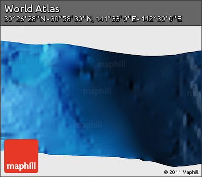 Physical 3D Map of the Area around 30° 42' 29" N, 142° 1' 30" E