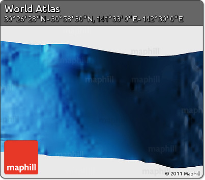 Physical 3D Map of the Area around 30° 42' 29" N, 142° 1' 30" E