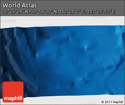 Physical 3D Map of the Area around 30° 42' 29" N, 142° 52' 30" E