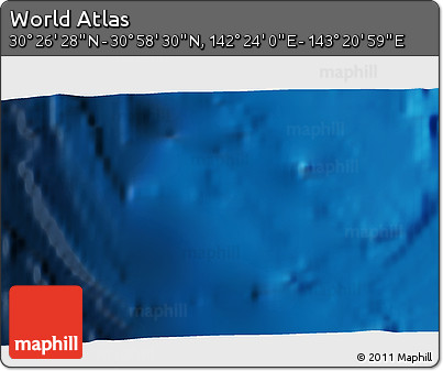 Physical 3D Map of the Area around 30° 42' 29" N, 142° 52' 30" E