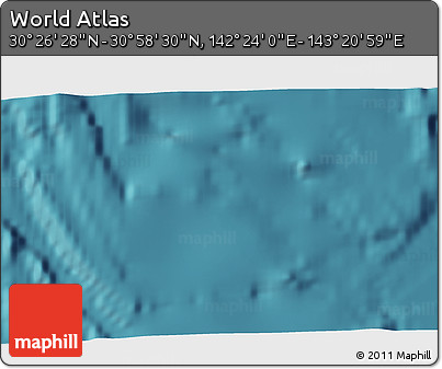Satellite 3D Map of the Area around 30° 42' 29" N, 142° 52' 30" E