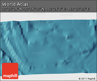 Satellite 3D Map of the Area around 30° 42' 29" N, 142° 52' 30" E