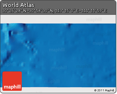 Physical 3D Map of the Area around 30° 42' 29" N, 143° 43' 29" E