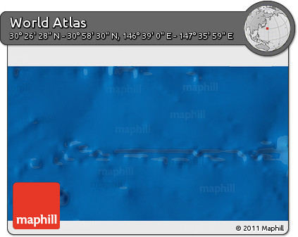Physical 3D Map of the Area around 30° 42' 29" N, 147° 7' 30" E