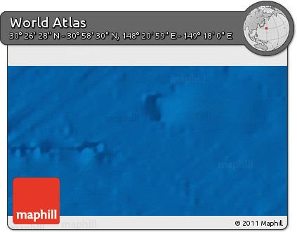 Physical 3D Map of the Area around 30° 42' 29" N, 148° 49' 29" E