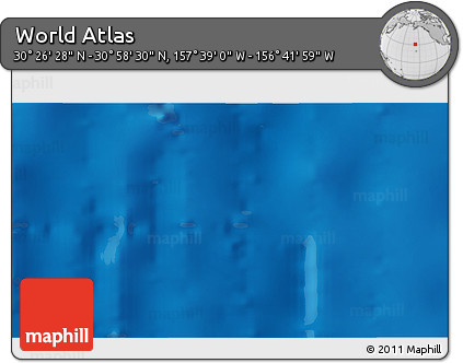 Shaded Relief 3D Map of the Area around 30° 42' 29" N, 157° 10' 30" W