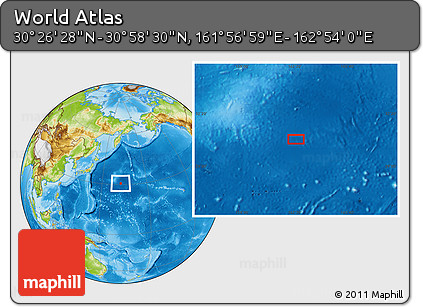 Physical Location Map of the Area around 30° 42' 29" N, 162° 25' 30" E