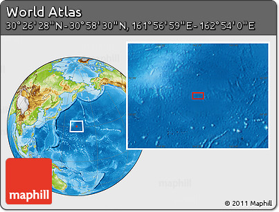 Physical Location Map of the Area around 30° 42' 29" N, 162° 25' 30" E