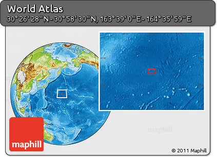 Physical Location Map of the Area around 30° 42' 29" N, 164° 7' 30" E