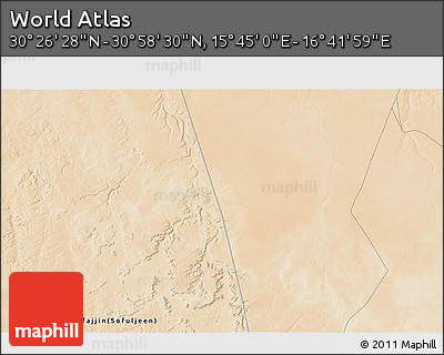 Satellite 3D Map of the Area around 30° 42' 29" N, 16° 13' 30" E