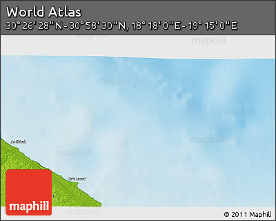 Physical 3D Map of the Area around 30° 42' 29" N, 18° 46' 29" E