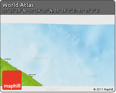 Physical 3D Map of the Area around 30° 42' 29" N, 18° 46' 29" E
